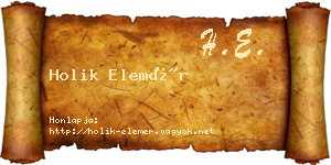 Holik Elemér névjegykártya