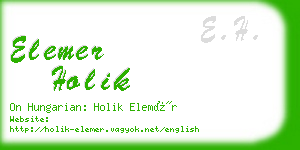 elemer holik business card